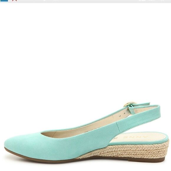 BRAND NEW ANNE KLEIN ESPADRILLE WEDGE SUEDE FLAT PUMP - Picture 8 of 16